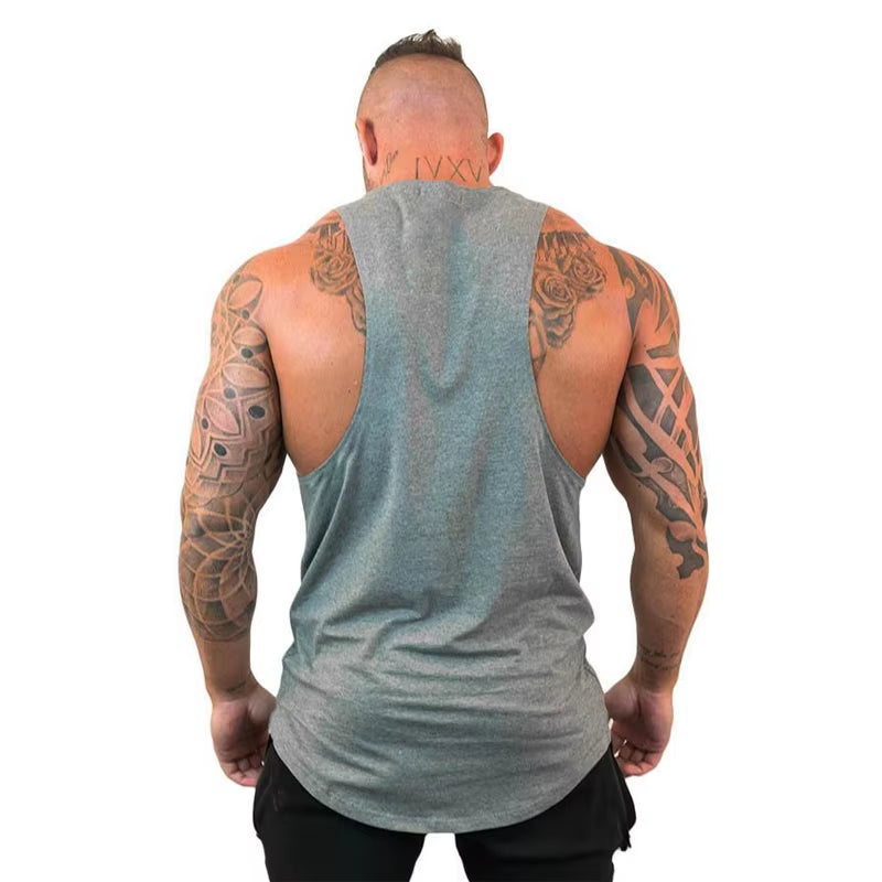 Brand Clothing No Pain No Gain Gym Stringer Tank Top Men Bodybuilding Tanktop Singlet Fitness Sleeveless Vest Muscle Undershirt